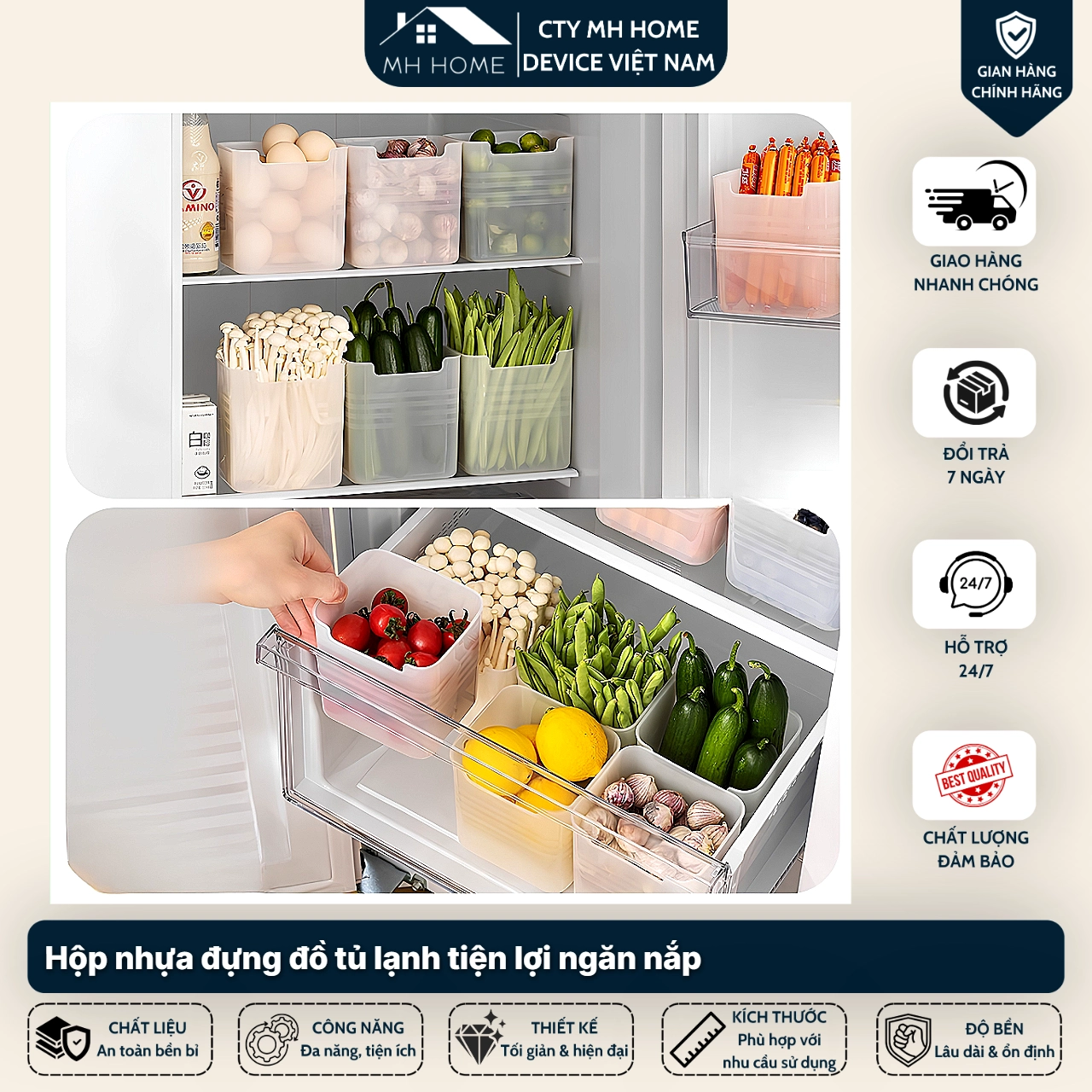 Combo 10 Hộp Nhựa Đựng Thực Phẩm Tủ Lạnh Đa Năng Đựng Rau Củ Đồ Ăn Gắn Cánh Tủ Gọn Gàng